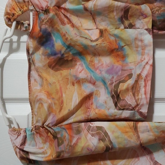 PrettyLittleThing Multicolor Long Sleeve Deep V Fitted Crop Top Size 8 - Picture 7 of 14